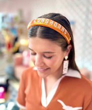 Load image into Gallery viewer, Brianna Cannon Texas Burnt orange Thin Embroidered Headband