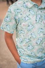 Load image into Gallery viewer, BlueQuail Trail Map Camo Polo Short Sleeve Shirt
