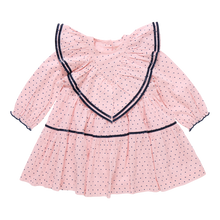 Load image into Gallery viewer, Pink Chicken Strawberry Cream Polka Dot Raphaela Dress