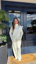 Load image into Gallery viewer, Varley Hannah Cowl Neck Sweat & Extra Wide Leg Pant Set- Egret