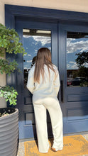 Load image into Gallery viewer, Varley Hannah Cowl Neck Sweat & Extra Wide Leg Pant Set- Egret