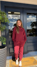 Load image into Gallery viewer, Varley Betsy Sweat & The Slim Cuff Pant Set- New Maroon