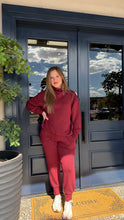 Load image into Gallery viewer, Varley Betsy Sweat & The Slim Cuff Pant Set- New Maroon
