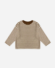 Load image into Gallery viewer, Rylee + Cru Camden Long Sleeve Tee- Brown Stripe