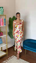 Load image into Gallery viewer, ASTR The Label Zoie Floral Satin Ruffle Dress- Cream Multi Floral