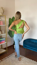 Load image into Gallery viewer, ASTR The Label Francis Satin One Shoulder Top- Green