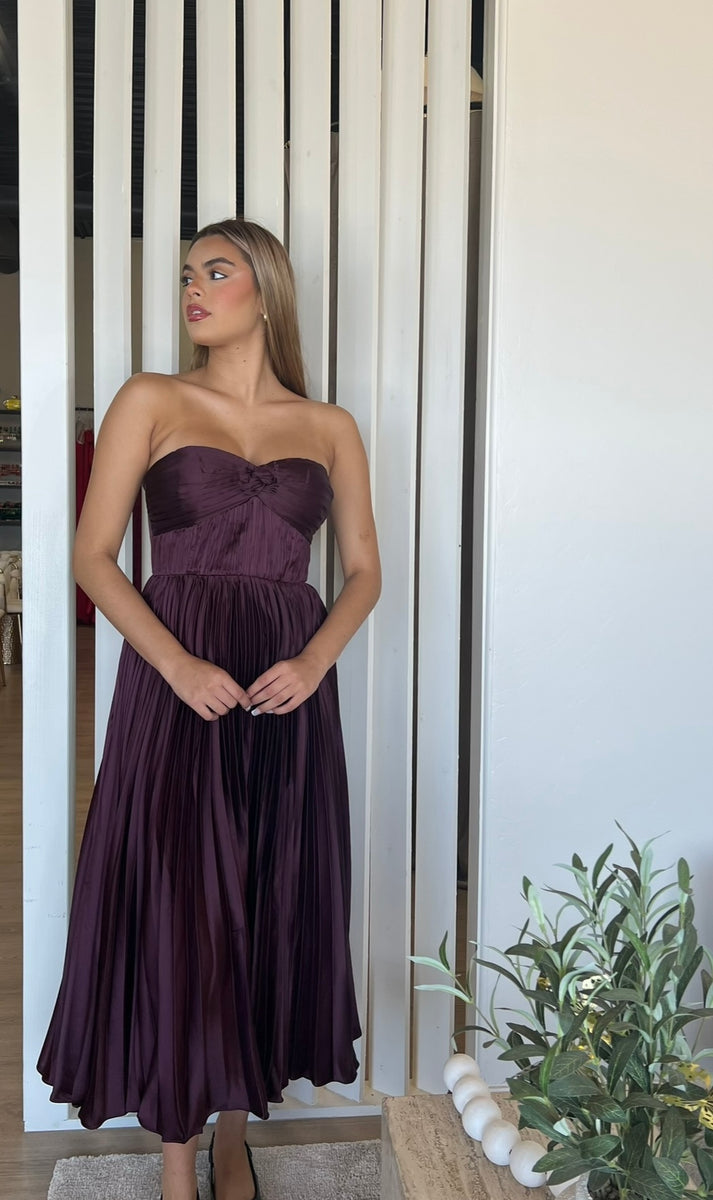 Astr The Label Ascella Dress- Wine S