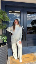 Load image into Gallery viewer, Varley Hannah Cowl Neck Sweat & Extra Wide Leg Pant Set- Egret