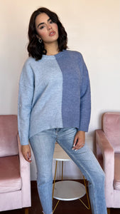 Dual Toned Blue Sweater