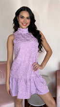 Load image into Gallery viewer, Lavender High Neck Mini Dress
