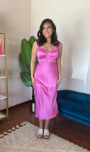 Load image into Gallery viewer, ASTR The Label Enola Satin Smocked Midi Dress- Pink