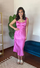 Load image into Gallery viewer, ASTR The Label Enola Satin Smocked Midi Dress- Pink