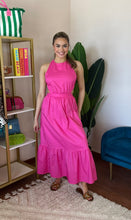 Load image into Gallery viewer, Fuchsia Open Back Midi Dress