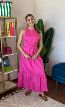 Load image into Gallery viewer, Fuchsia Open Back Midi Dress