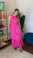 Load image into Gallery viewer, Fuchsia Open Back Midi Dress