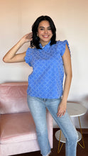 Load image into Gallery viewer, Sky Blue Short Sleeve Blouse
