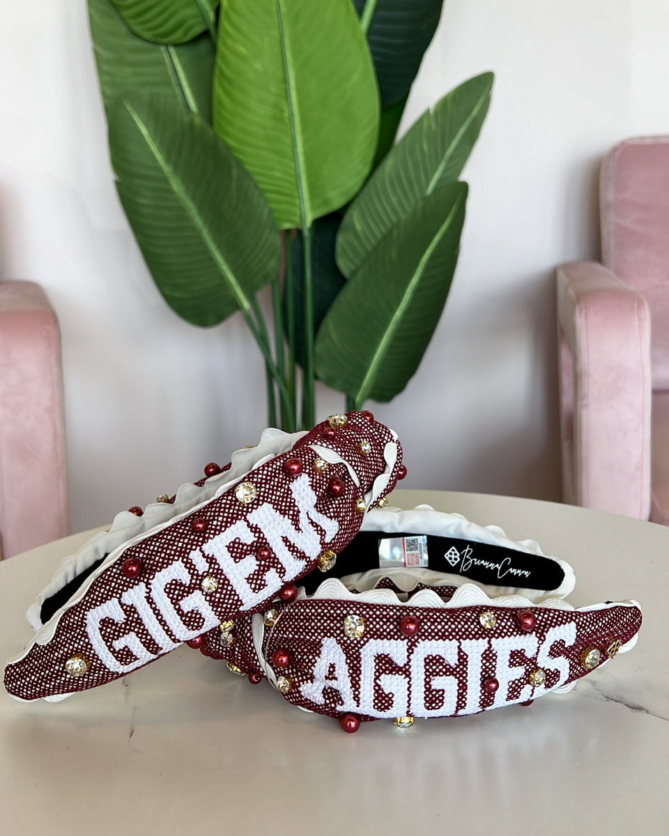 Brianna Cannon Gig 'em Aggies Cross Stitch Headband – Adelaide's