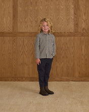 Load image into Gallery viewer, RYLEE + CRU COLLARD LONG SLEEVE SHIRT-NAVYCHECK