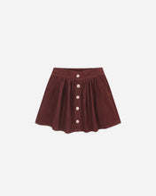 Load image into Gallery viewer, RYLEE + CRU BUTTON FRONT MINI SKIRT-BURGUNDY
