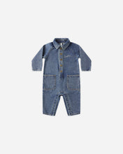 Load image into Gallery viewer, RYLEE + CRU COLLARED BABY JUMPSUIT-INDIGO DENIM
