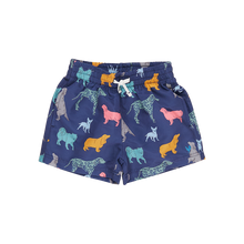 Load image into Gallery viewer, Pink Chicken Navy Dogs Swim Trunks
