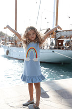 Load image into Gallery viewer, LOLA + THE BOYS RAINBOW GEMS DENIM DRESS