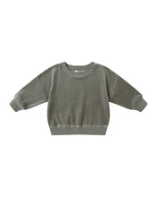 Load image into Gallery viewer, Quincy Mae Velour Relaxed Sweatshirt Set- Forest