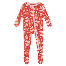 Load image into Gallery viewer, Kickee Pants Poppy Orange Blossom Ruffle Footie
