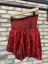 Load image into Gallery viewer, Queen of Sparkles Dark Red Wavy Swing Short
