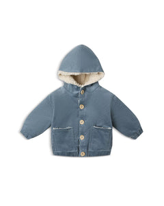 Quincy Mae Corduroy Hooded Jacket- Ocean