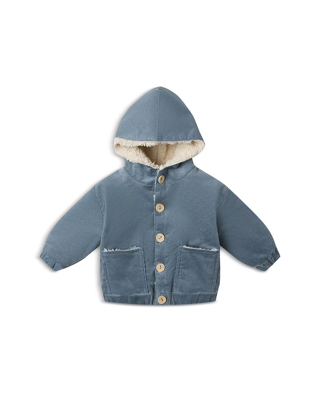 Quincy Mae Corduroy Hooded Jacket- Ocean