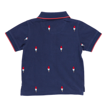 Load image into Gallery viewer, Pink Chicken Navy Rocket Pop Embroidery Alec Shirt
