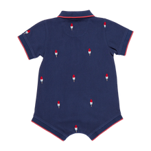 Load image into Gallery viewer, Pink Chicken Navy Rocket Pop Embroidery Alec Jumper
