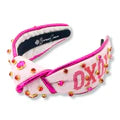 Load image into Gallery viewer, Brianna Cannon XOXO Cross Stitch Headband With Red Crystals
