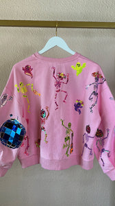Queen of Sparkles Pink Skeleton Sweatshirt