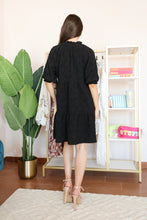 Load image into Gallery viewer, Black Subtle Floral Mini Dress

