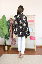 Load image into Gallery viewer, Black Horse Print Silk Button Blouse
