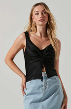 Load image into Gallery viewer, ASTR The Label Julie Cinched Front Top- Black
