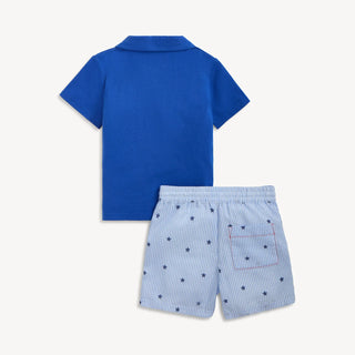 MAGNETIC ME SEERSUCKER STRIPE TEE AND SHORT SET