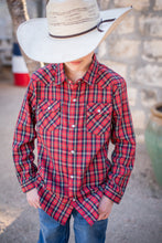 Load image into Gallery viewer, BlueQuail Holiday Plaid Pearl Snap Long Sleeve Flannel Shirt
