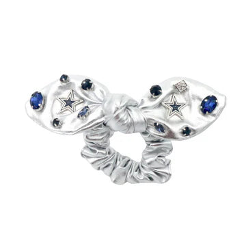 Brianna Cannon Dallas Cowboys Silver Logo Bow Scrunchie