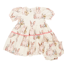 Load image into Gallery viewer, Pink Chicken Bunny Friends Maribelle Dress Set
