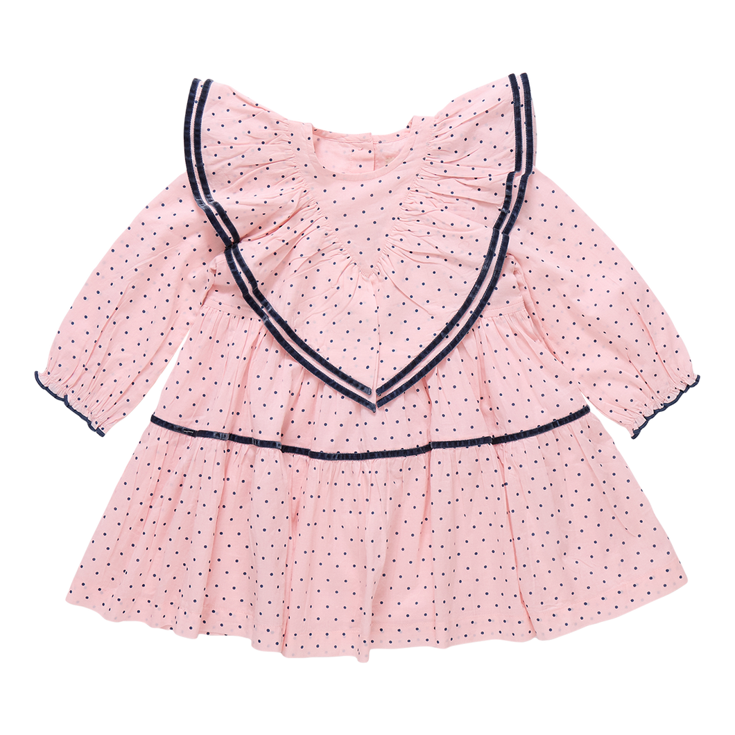 Pink Chicken Strawberry Cream Polka Dot Raphaela Dress