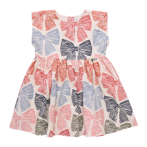 Pink Chicken Multi Striped Bows Adaline Dress