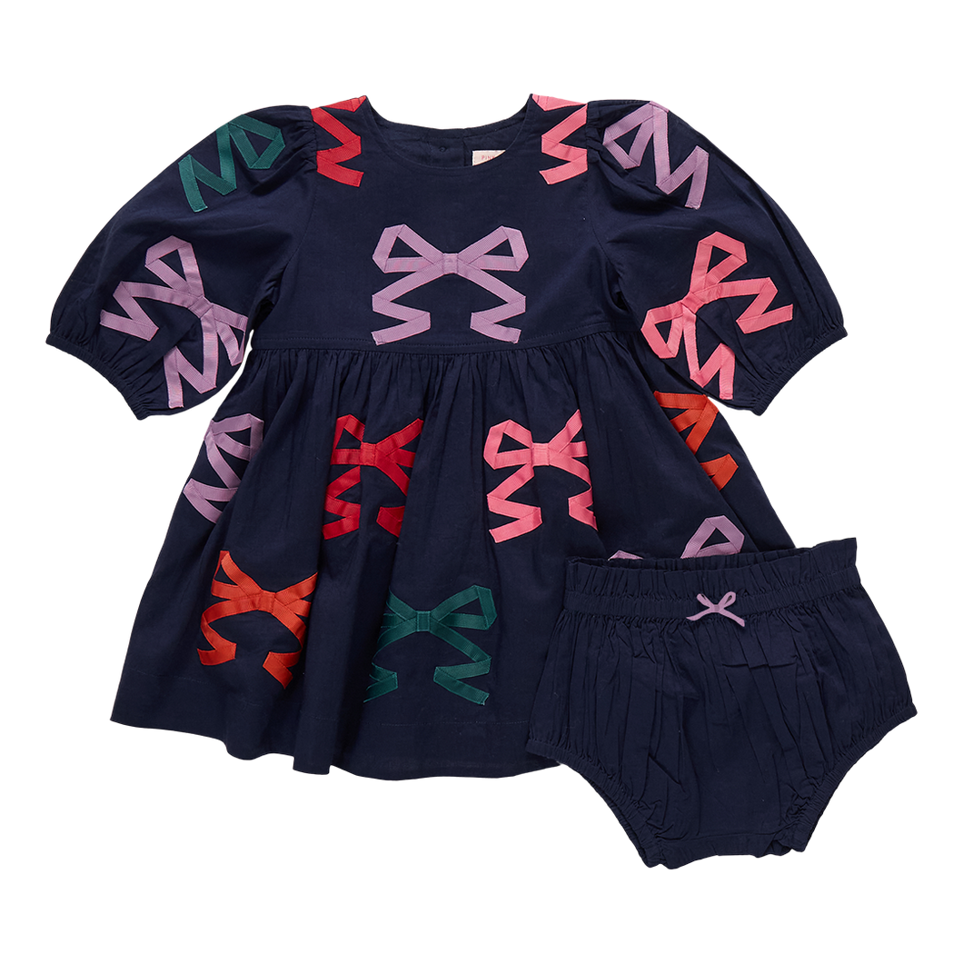 Pink Chicken Multi Bow Applique Brooke Dress Set