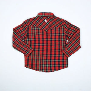 BlueQuail Holiday Plaid Pearl Snap Long Sleeve Flannel Shirt