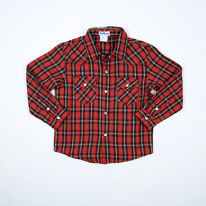 BlueQuail Holiday Plaid Pearl Snap Long Sleeve Flannel Shirt