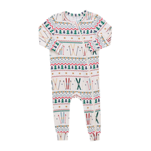 Load image into Gallery viewer, Pink Chicken Ski Fair Isle Bamboo Romper
