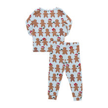 Load image into Gallery viewer, Pink Chicken Light Blue Gingerbread Bamboo PJ Set
