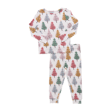 Load image into Gallery viewer, Pink Chicken Multi Trees Christmas Tree Bamboo PJ Set
